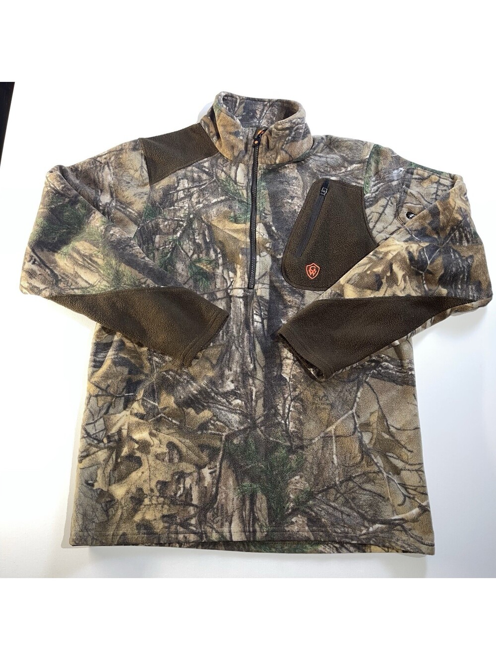 Game Winner Realtree Camo Fleece Pullover Jacket Mens Medium 1/4 Zip Hunting